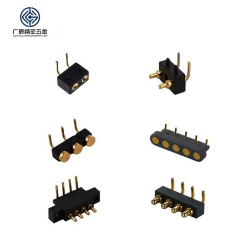 Custom PCB Board Spring Target Pins Connector 2pin 3pin 4pin 5pin Flat Through Holes Right-Angle Pogo Pin Connector