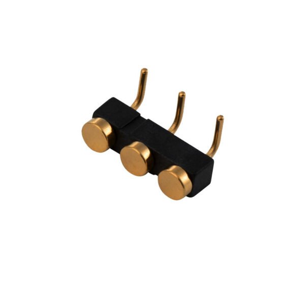 3.5mm Pitch Brass Contact Right Angle 3pin Pogo Pin Connector with Male/Female Terminals for Wearable Charging Power Applications