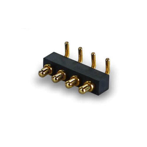 4Pin 3.0mm Pitch Male Mounting Holes Optimized High Performance Right Angle Brass Contact Pogo Pin Connector