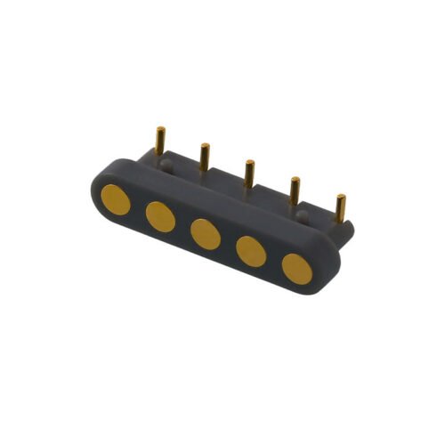 5Pin Right Angle Design Durable Brass 4.0Mm Pitch Reliability Highlighting Female Various Applications Emphasizing Pogo Pin Connector