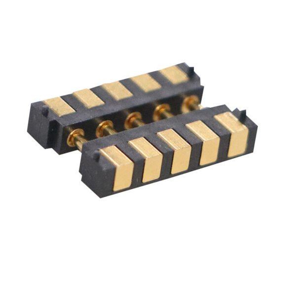 5Pin Side-Mounted Brass Pogo Pin Connector 2.54mm Pitch 12V Rated Versatile Configurations for Streamlined Assembly Multiple