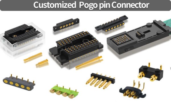 5Pin Right Angle Design Durable Brass 4.0Mm Pitch Reliability Highlighting Female Various Applications Emphasizing Pogo Pin Connector