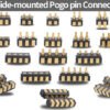 3.5mm Pitch Brass Contact Right Angle 3pin Pogo Pin Connector with Male/Female Terminals for Wearable Charging Power Applications