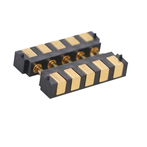 5Pin Side-Mounted Brass Pogo Pin Connector 2.54mm Pitch 12V Rated Versatile Configurations for Streamlined Assembly Multiple