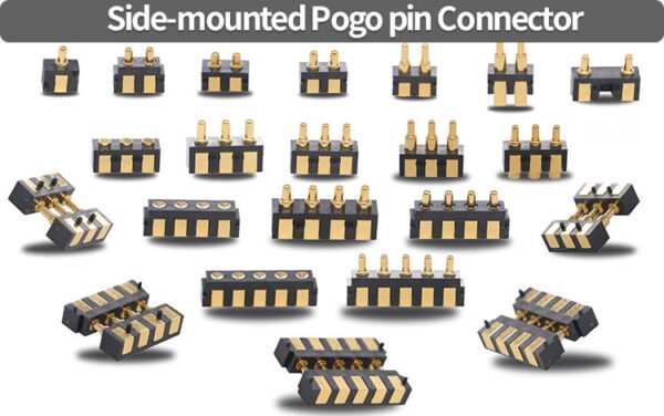 5Pin Right Angle Design Durable Brass 4.0Mm Pitch Reliability Highlighting Female Various Applications Emphasizing Pogo Pin Connector