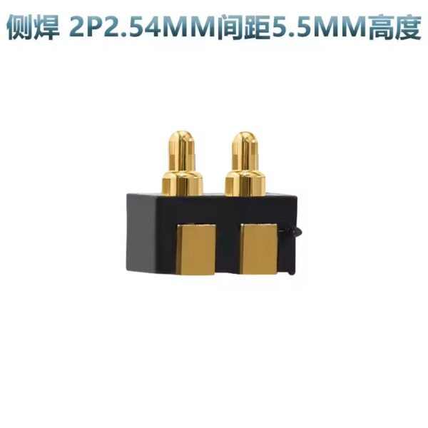 SMD Right Angle Male Female Brass Pin Adapter 2pin 2.54mm Pitch Side Flat Soldering Spring Loaded Pogo Pin