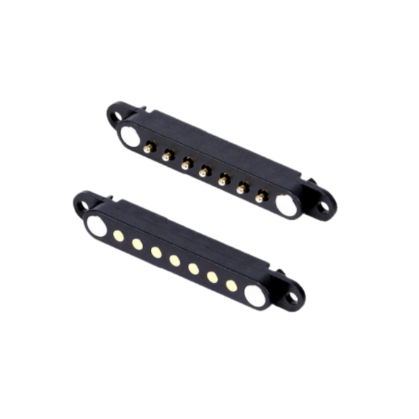 2.3Mm Pitch Brass 7Pin Magnetic Pogo Pin Connector 12V 2A Rated Current Male/Female Terminals for Wearable Charging Applications