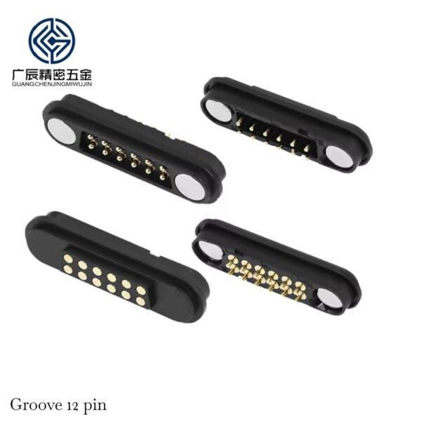 凹12 2.54 MM Pitch Male Female Spring Loaded Pogo Pin Magnetic Connector 2 3 4 5 6 9 10 12Pin Waterproof Magnetic Pogo Pin Connector