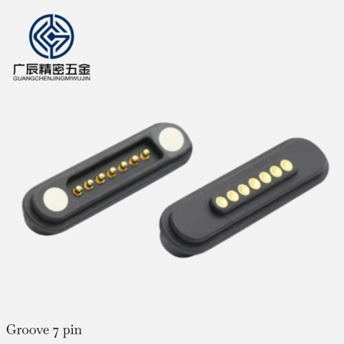 凹7 2.3Mm Pitch Brass 7Pin Magnetic Pogo Pin Connector 12V 2A Rated Current Male/Female Terminals for Wearable Charging Applications