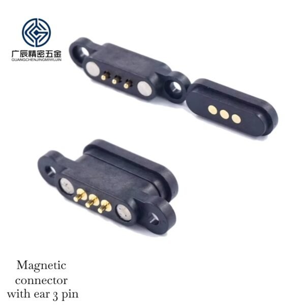 Precision Mounting Holes Environmentally Friendly User-Friendly Design 3 Pin Brass 12V Magnetic Pogo Pin Connector for Wearable